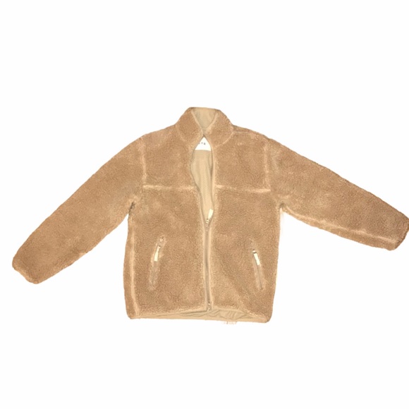 Aritizia TNA Teddy Jacket Tan Sherpa Fleece - Picture 10 of 11
